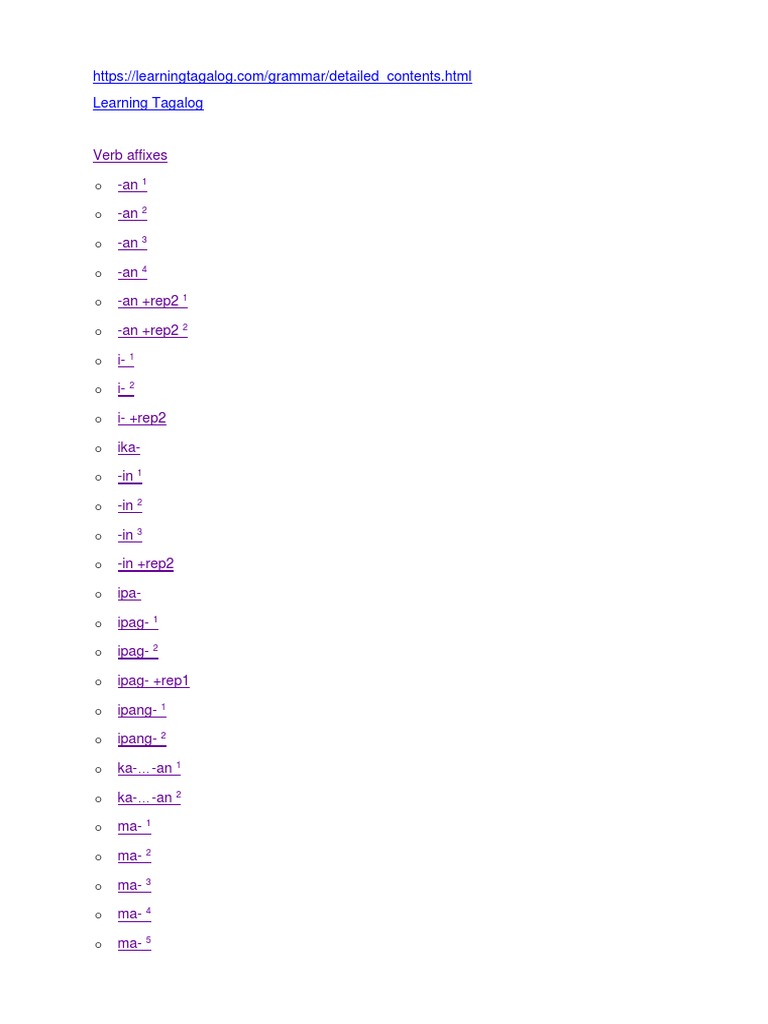 Tagalog verb conjugation