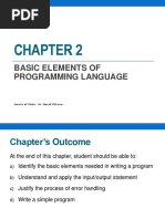 Basic Elements of Programming Language: Source of Notes: MR Jamal Othman