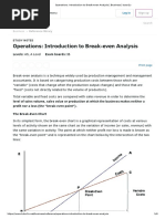 Operations - Introduction To Break-Even Analysis - Business - Tutor2u