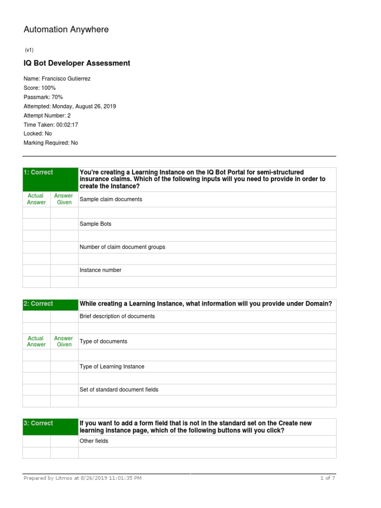 IQ Bot Assesment | PDF | Information Science | Learning