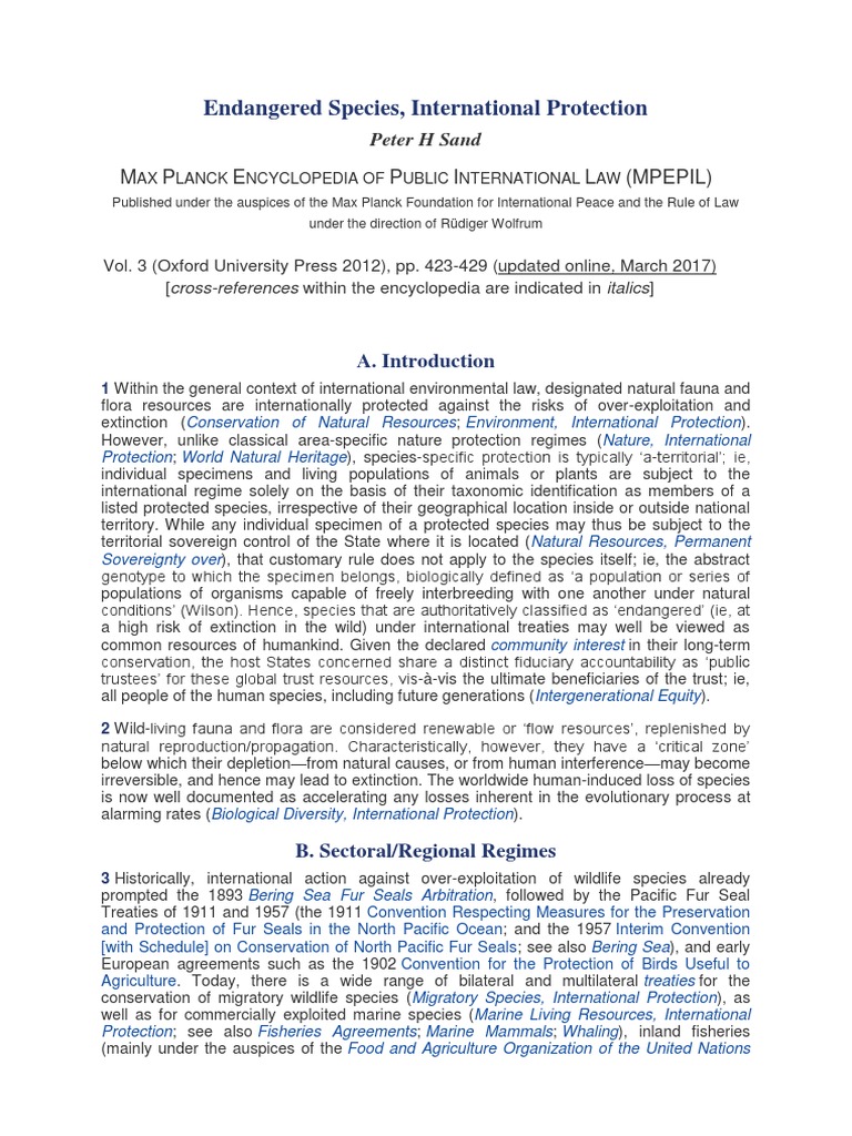 International Protection of Endangered Species | PDF | Cites ...