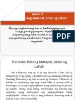 Aralin 5 Honesto: Batang Matapat, Idolo NG Lahat!