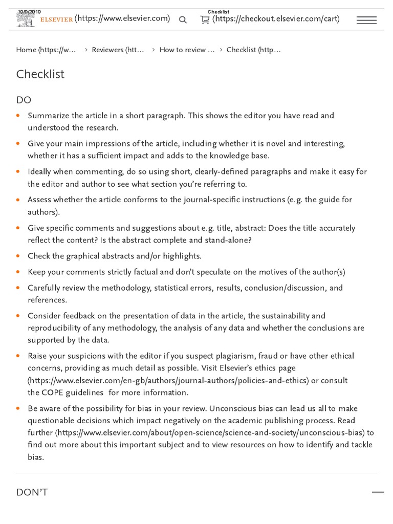 Checklist | PDF | Elsevier | Bias