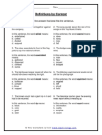 Definitions by Context: Instructions: Choose The Answer That Best Fits The Sentence