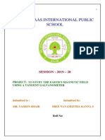 To Study The Earths Magnetic Field Using A Tangent Galvanometer