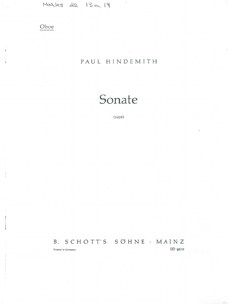 Hindemith Sonata para Oboe y Piano PDF PDF