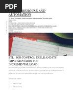 Datawarehouse and Automation: Etl: Job Control Table and Its Implementaion For Incremental Load