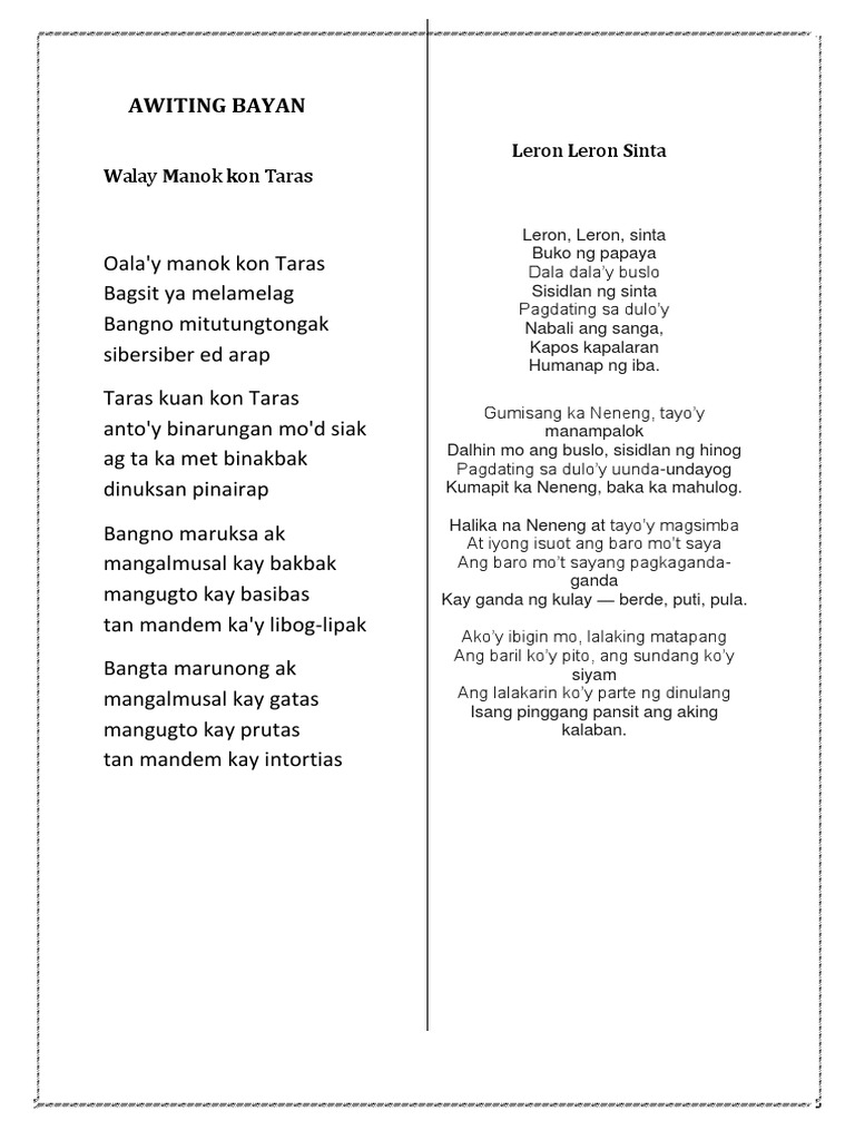 Awiting Bayan | PDF