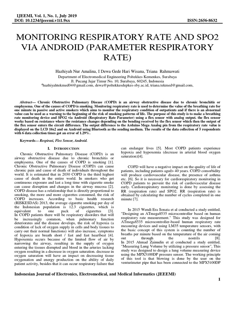 Monitoring Respiratory Rate Via Android PDF Chronic Obstructive