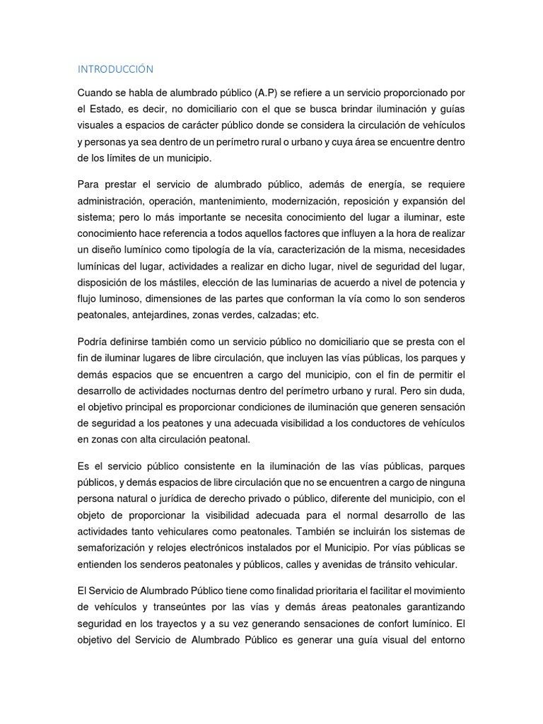 Historia Del Alumbrado | PDF | Luz de la calle | Encendiendo
