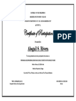Certificate of Participation: Abegail S. Rivera