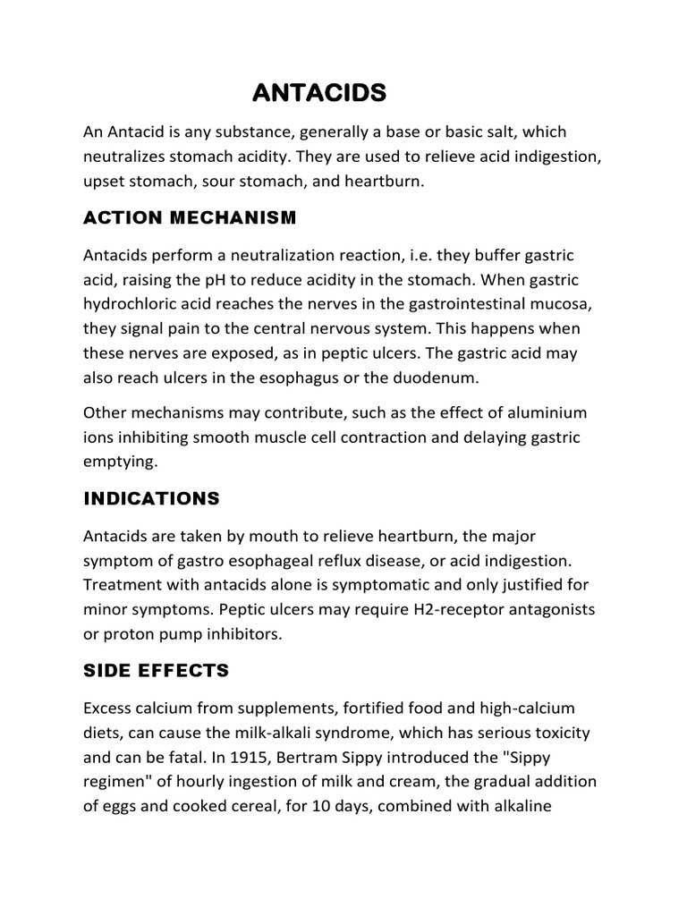 Class 12 Project Antacids PDF Hydroxide Indigestion
