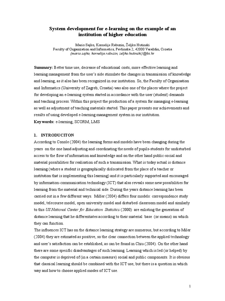 E-Learning System Development in Higher Education | PDF | Educational ...