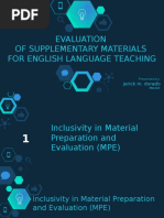 Evaluation of Supplementary Materials For English Language Teaching