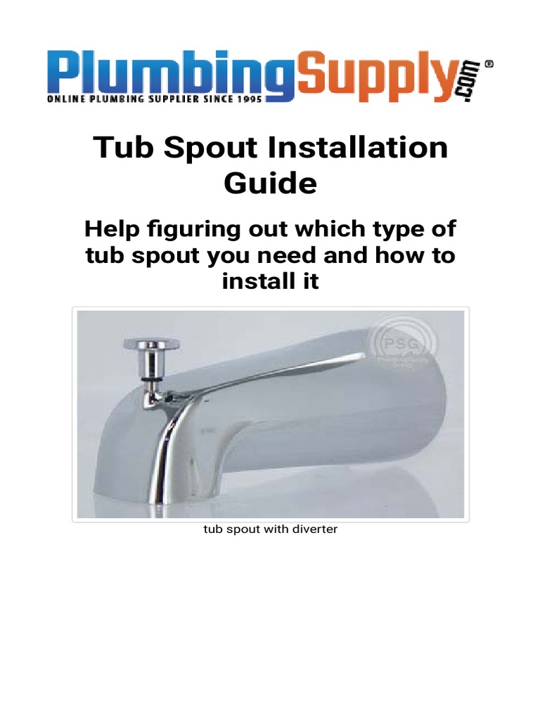 Learn How To Remove and Install Various Tub Spouts PDF Pipe (Fluid