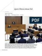 Japan Court Rejects Ghosn Release Bid