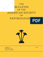 Bulletin American Society Papyrologists: THE of The OF