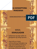 Wika, Komunikasyon at Wikang Pambansa Proseso NG Komunikasyon