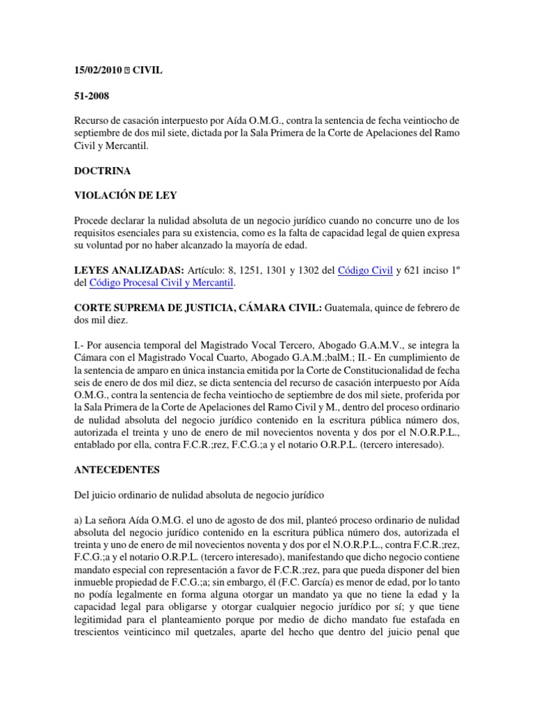 Sentencia Nulidad Absoluta | PDF | Sentencia (ley) | Ley procesal