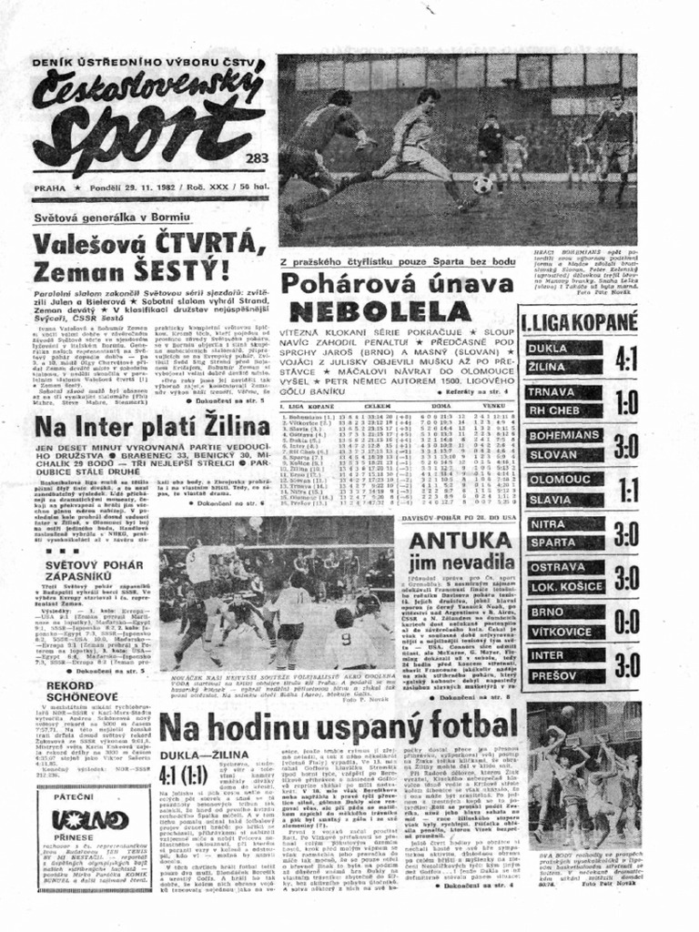 Ceskoslovensky Sport 1982 11 29 1,34,8 PDF