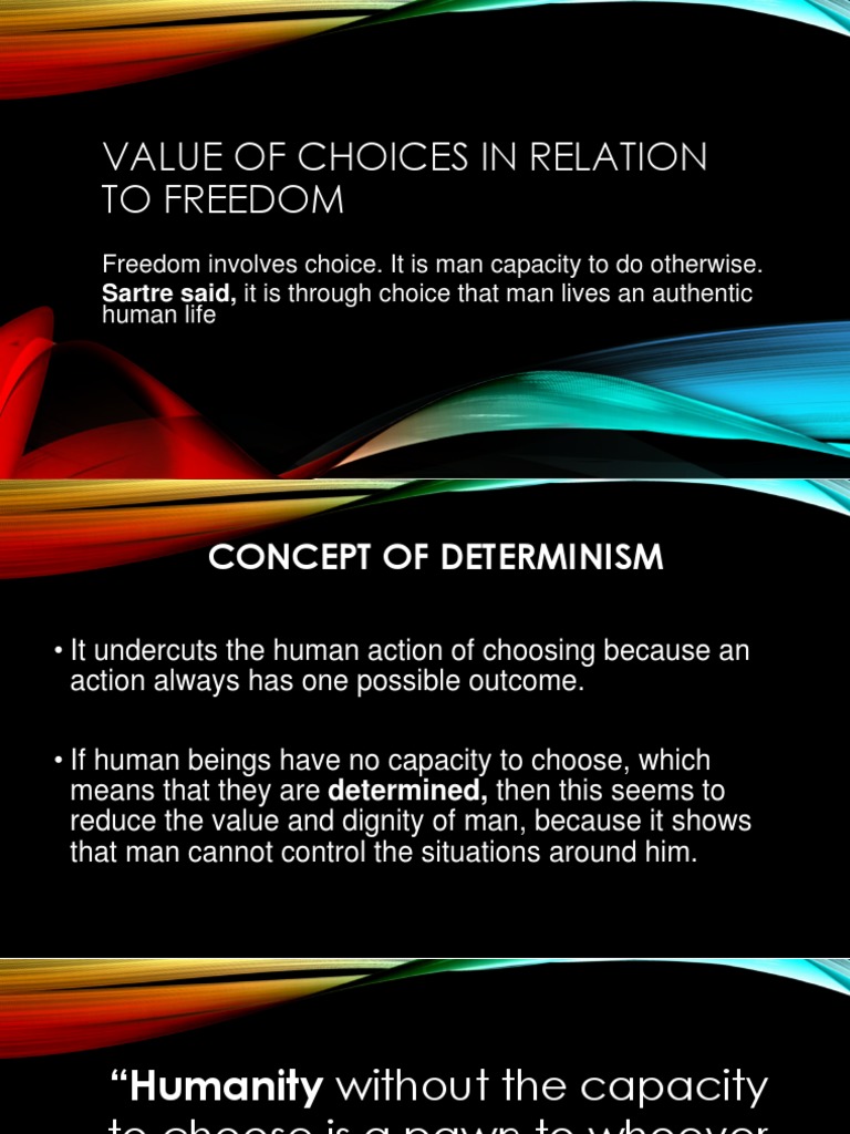 Value of Freedom in Choice Philosophy | PDF | Free Will | Causality