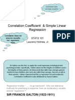 Correlation Coefficient & Simple Linear Regression: STATS 101 Laurens Holmes, JR
