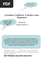 Correlation Coefficient & Simple Linear Regression: STATS 101 Laurens Holmes, JR