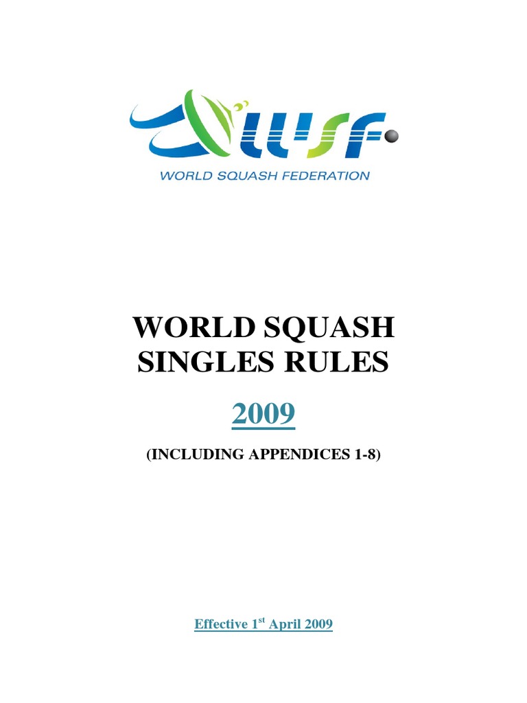 Squash Singles Rules V3 PDF Referee Forward (Association Football)