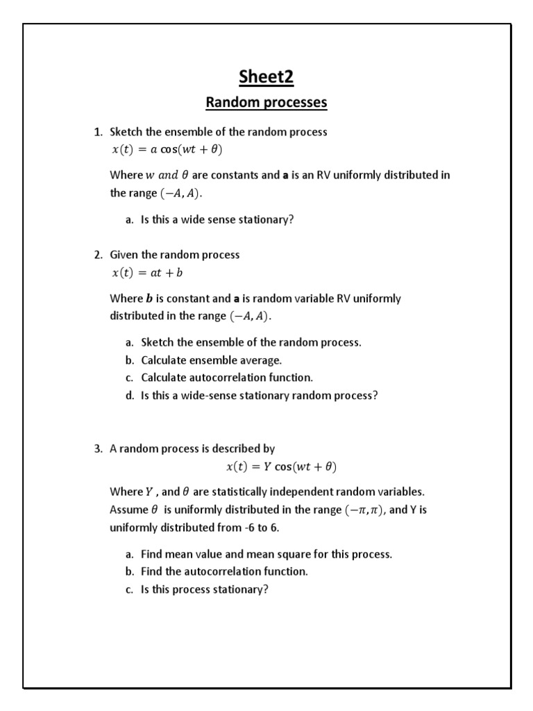 Analyzing Wide Sense Stationary Processes | PDF
