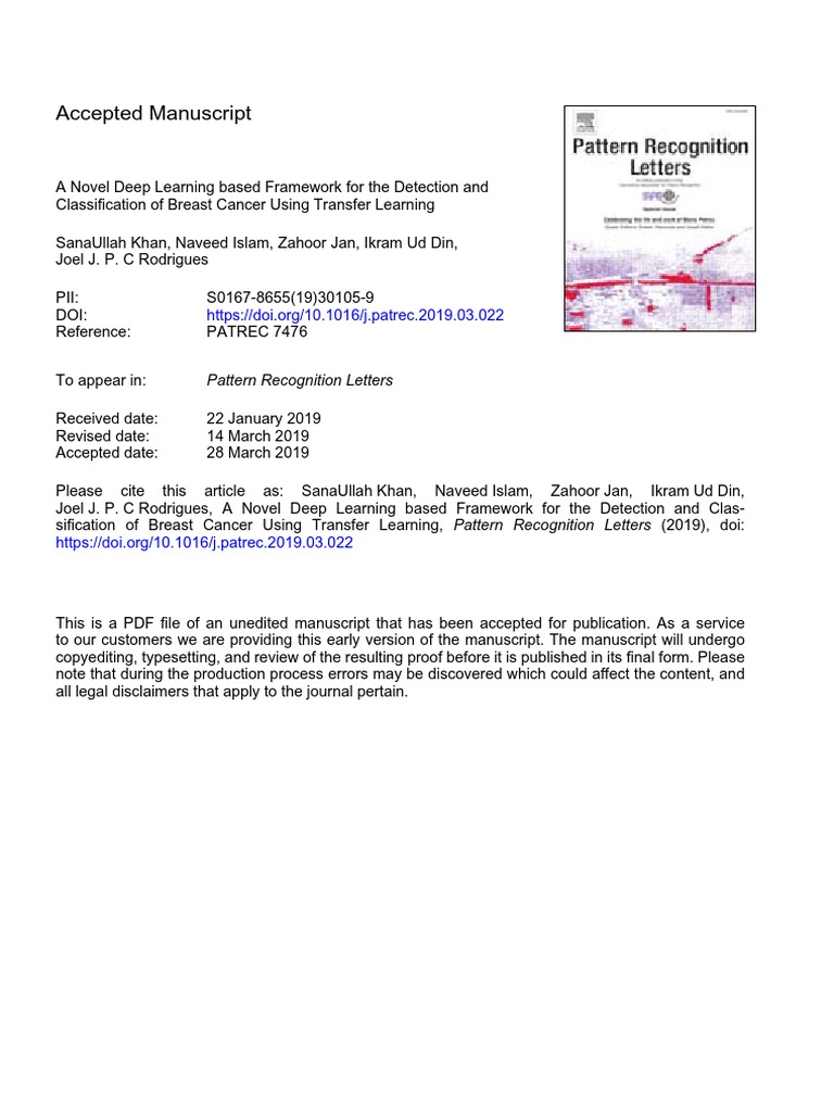 10 1016@j Patrec 2019 03 022 PDF | PDF | Biopsy | Cancer