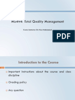MS494: Total Quality Management: Course Instructor: Dr. Noor Muhammad
