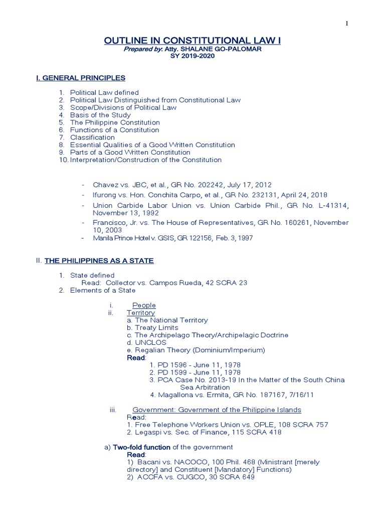 Philippine Constitutional Law Overview | PDF | Commission On Elections ...