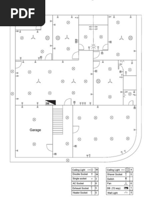 Garage Ceiling Light Double Socket Shaver Socket Switch Fan