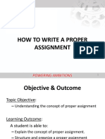 How To Write A Proper Assignment