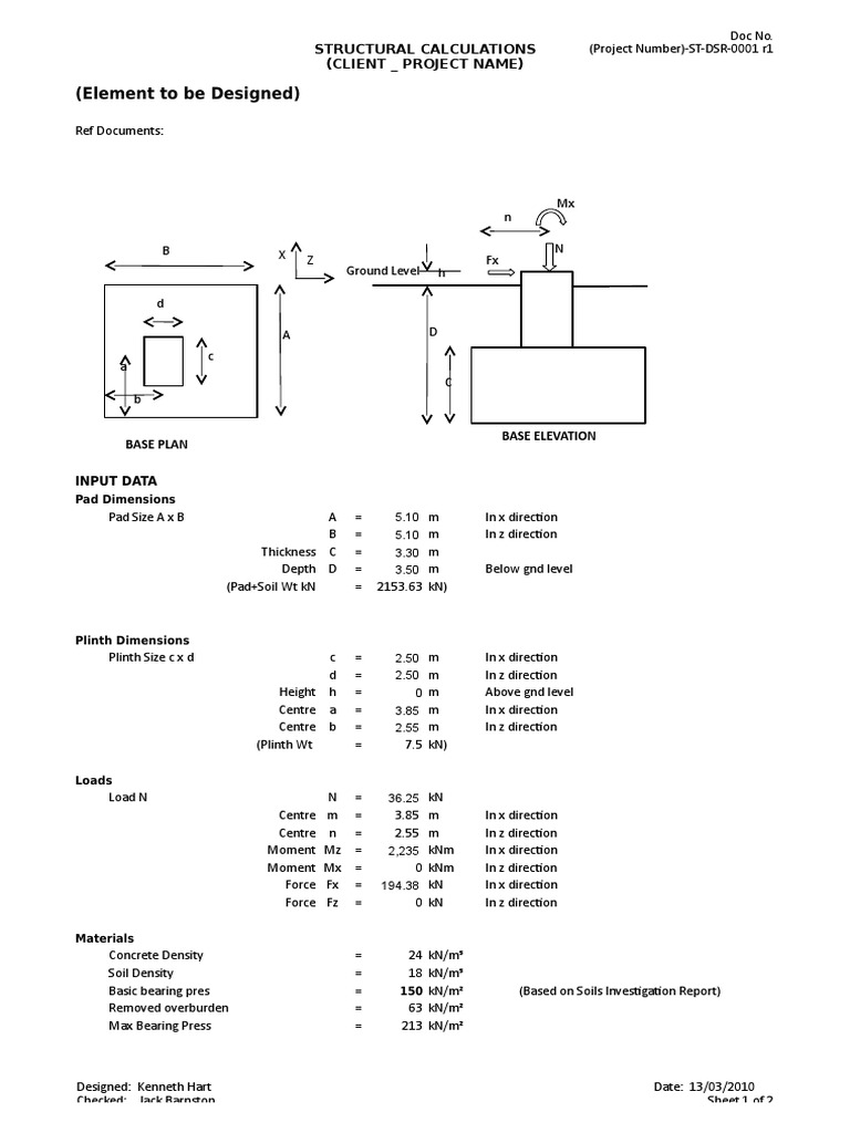 Design Report Foundation Calculations | PDF | Mechanical Engineering ...