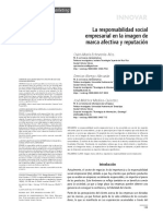 La Responsabilidad Social Empresarial en La Imagen de Marca Afectiva y Reputación