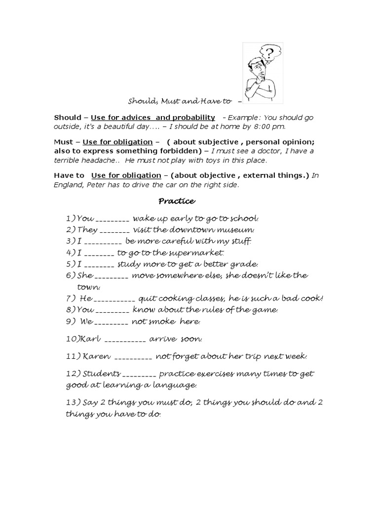 Should Must And Have To Conversation Topics Dialogs Fun Activities Games G