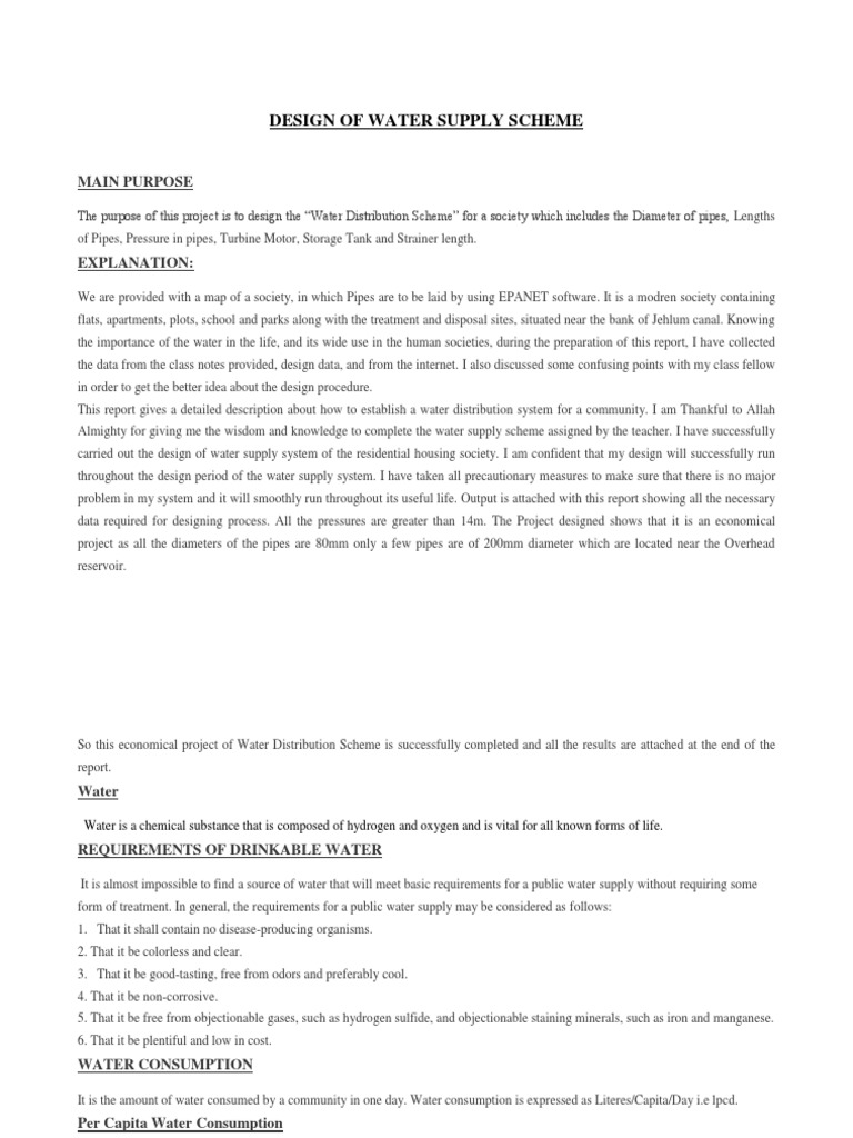 Water Supply Design | PDF | Water Supply | Water Supply Network