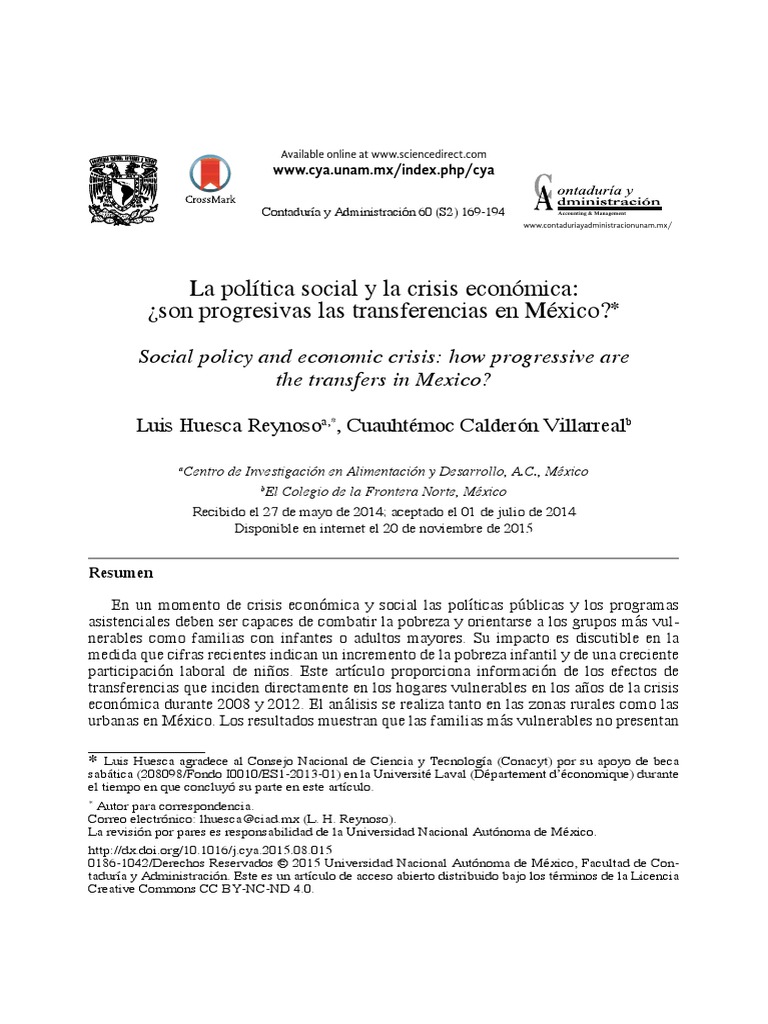 La Política Social y La Crisis Económica: ¿Son Progresivas Las ...