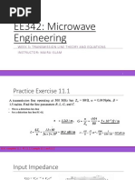 EE342: Microwave Engineering: Week 3: Transmission Line Theory and Equations Instructor: Maira Islam