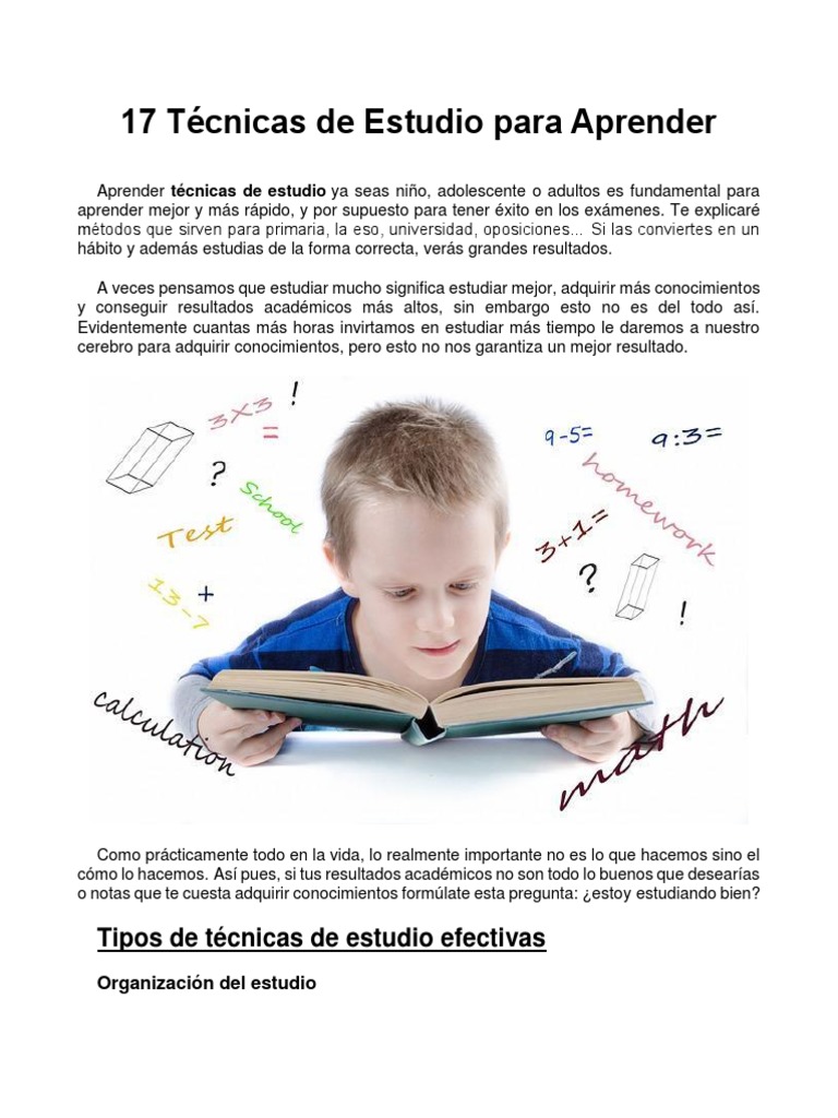 Técnicas Efectivas de Estudio para Aprender | PDF | Memoria | Aprendizaje