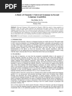 A Study of Chomsky's Universal Grammar in Second Language Acquisition