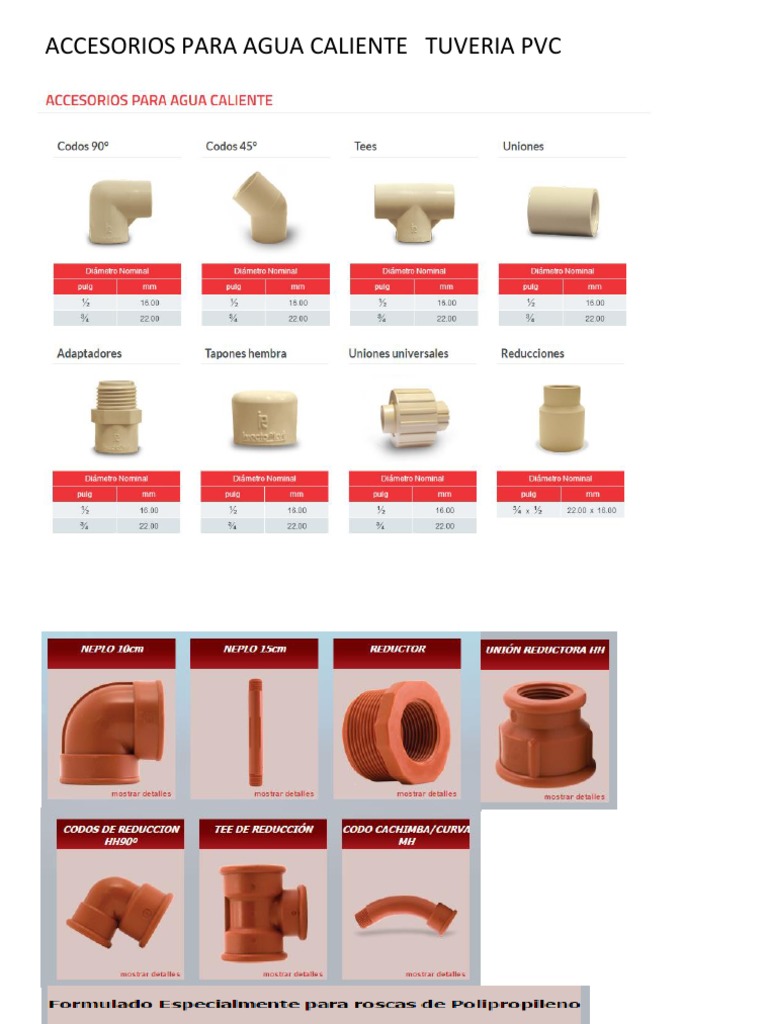 Accesorios para Tuberia y Agua Potable