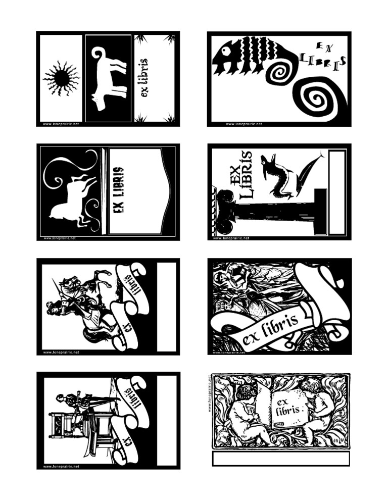 Black And White Bookplates