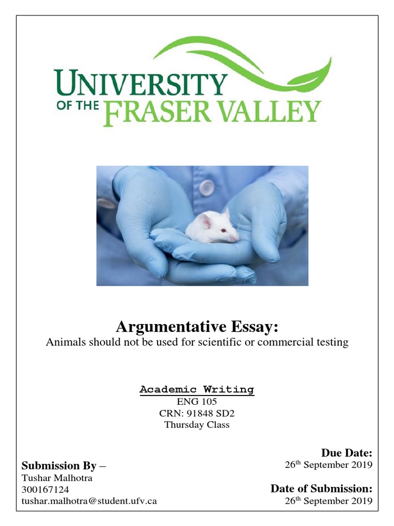 Argumentative Essay Animals Should Not Be Used For Scientific or