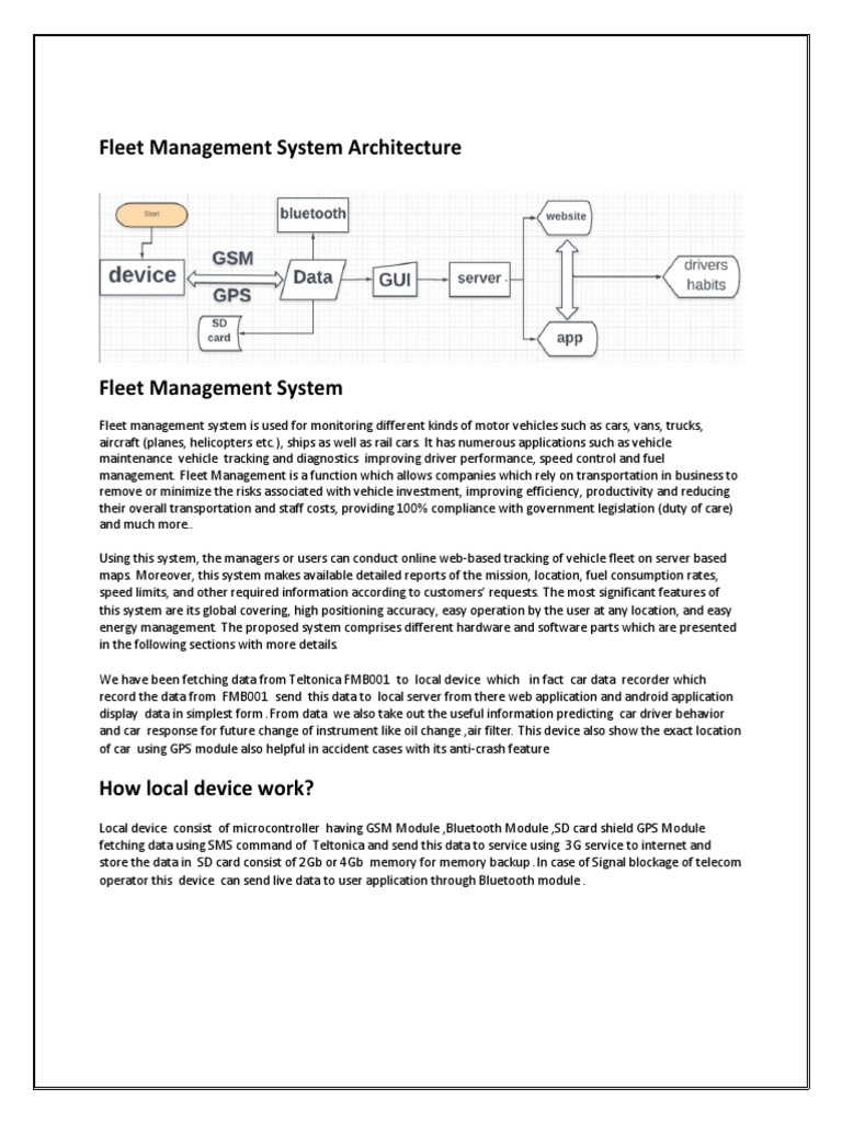Fleet Management System Overview | PDF