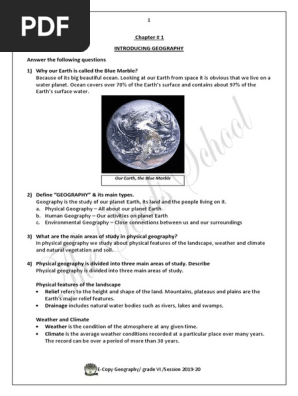 E Copy Grade 6 Geography Term 1 | PDF | Plateau | Mountains
