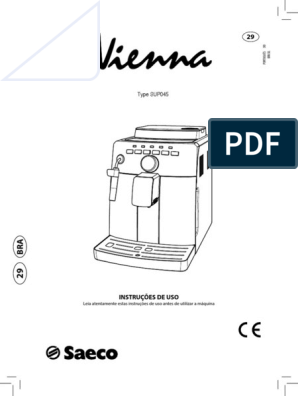 Faculty India ratio Saeco Vienna Ocs Manual de Instrucoes | PDF | Leite | Café