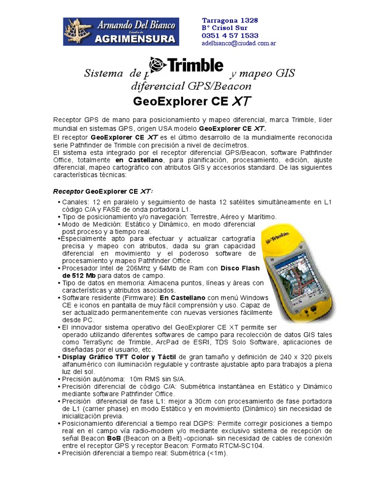 Receptor GPS GeoExplorer CE XT y Software GIS | PDF | Sistema de ...