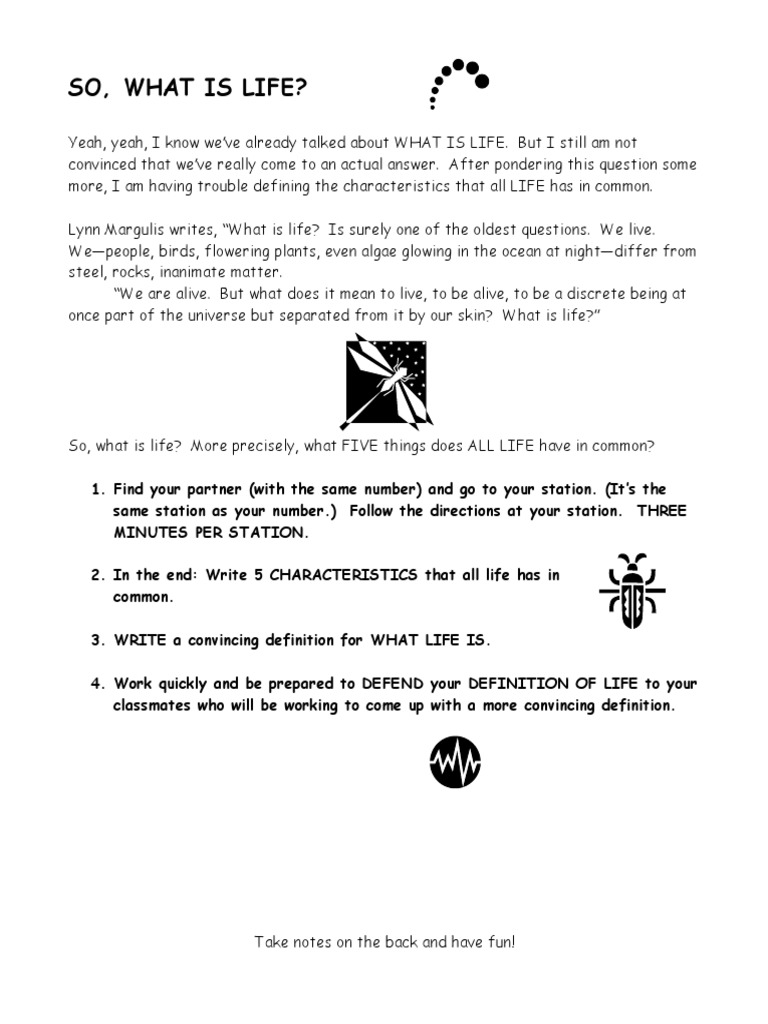 Defining Life: Key Characteristics | PDF | Virus | Life